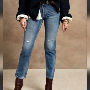 Banana Republic Distressed High Rise Straight Ankle Jeans size 30